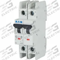 EATON IEC Miniature Circuit Breaker: 15 A Amps, 125V DC, 10 kA at 277/480V AC, Screw, DC Only (MPN FAZ-C15/2-NA-DC). Key specifications — DC Voltage Rating: 125V DC; Brand: EATON; Max. AIR Rating: 10 kA at 277/480V AC; Terminal Connection: Screw.