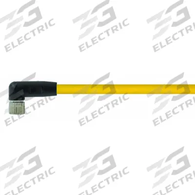 MURRELEKTRONIK Cordset: M8 Female Right Angle X Bare Wire, 3 Pins, Yellow, PUR, 1.5 m Cable Lg - Single-Ended Cordsets with PUR Jacket for Twisting Applications