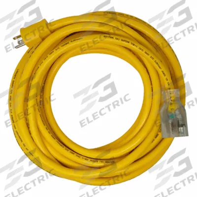 SOUTHWIRE Extension Cord: Outdoor Use, 50 ft Lg, Outlet, 5-20P, 10/3, SJTOW, Yellow - Outdoor Extension Cords with Single Outlet
