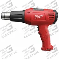 MILWAUKEE Heat Gun: Pistol-Grip, Surface Temp Control, 120V AC, Two-Prong, 11.6 A Current (MPN 8975-6). Key specifications — attr1324916: (1) Bare Tool; attr1257106: Two-Prong; attr1257126: No; attr1257132: MILWAUKEE; attr1257155: 115V AC.