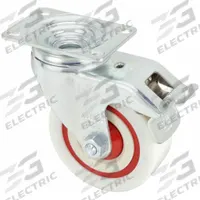 APPROVED VENDOR Plate Caster: Swivel, Total Lock, 4 in Wheel Dia, 1 3/8 in Wheel Wd, Slot, Rectangle (MPN L-POW 100KF-12-FI). Key specifications — Wheel Bearing Type: Ball; Wheel/Tread Color: White; Brand: APPROVED VENDOR; Caster Type: Swivel with Total Lock.