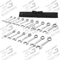 WESTWARD Combination Wrench Set: Alloy Steel, Satin, 17 Tools, 15° Head Offset Angle, Offset, Pouch (MPN 54DG05). Key specifications — attr309520: Satin; attr309519: Alloy Steel; attr324929: WESTWARD; attr309512: Pouch; attr309522: No; attr309533: No.