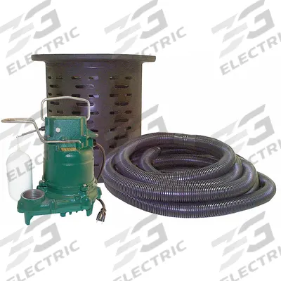 ZOELLER Sump Pump System: 9.7 gal Basin, 1/3 hp, 34 gpm @ 10' of Head, 19.2 ft Max. Head - Sump Pumps with Crawl Space Basins