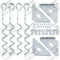 ARROW Anchor: 1 1/2 in x 1 1/2 in x 15 in, Not Adj, Gray, Anchoring Building, Steel (MPN AK600). Key specifications — Compatible Brand and Series: ARROW; Brand: ARROW; Product Type: Earth Anchor Kit; Material: Steel; Finish: Hot Dipped Galvanized; Includes: Screw Augers.