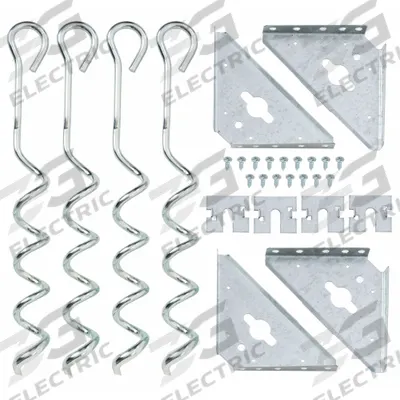 ARROW Anchor: 1 1/2 in x 1 1/2 in x 15 in, Not Adj, Gray, Anchoring Building - Anchor Kits for Steel Sheds