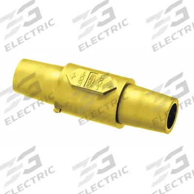 HUBBELL Gender Reversing Connector: Female-Female, Yellow, 600V AC/600V DC, 400 A - Male-to-Female Reversing Adapters