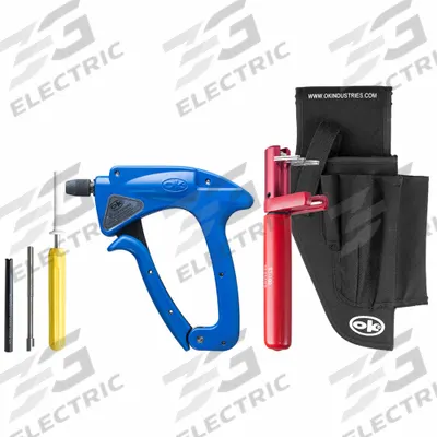 OK INDUSTRIES Insulated Wire Wrap Tool Kit: 24 AWG Min Wire Capacity, 5 1/4 in Tool Lg - Manual Wire Wrap Guns