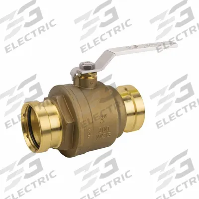 JOMAR VALVE Manual Two-Way Ball Valve: 3 in, Brass, Straight, Press x Press - Brass Ball Valves