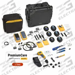 FLUKE Cable Tester Kit: DSX2‑8000 CableAnalyzer™ with Optical Interface, Integrated WiFi, Digital (MPN DSX2-8000OI/GLD). Key specifications — Communication Protocol: Wi-Fi; Manufacturer Part Number: DSX2-8000OI/GLD; Alert Type: Digital Display; Compatible Cable Type: Multi-Conductor; Connector Type: TERA; Digital Memory Capacity: 12,000 Results; Display Screen Type: LCD Touchscreen; Display Type: Digital.