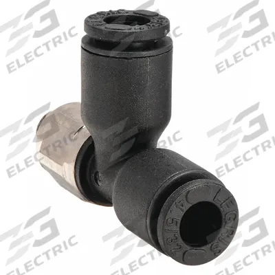 LEGRIS Push-Fit Tee Fitting: 5/32 in OD x 5/32 in OD x 1/4 in Pipe Size, Tube x Tube x MUNF - Nylon & Nickel-Plated Brass Tube Fittings