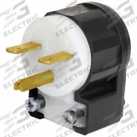 LEVITON Straight Blade Plug: 6-15P, 250V AC, 15 A, 2 Pole, 3 Blade, Black/White (MPN 5666-CA)