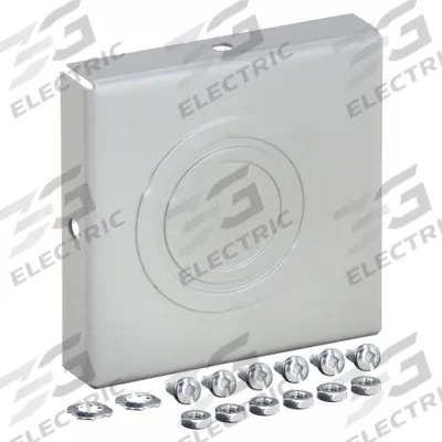 HOFFMAN Wireway Closure Plate: 4 in Wd, 4 in Ht, 16 ga Gauge, 1, With Knockouts - End Caps for Indoor Wireways