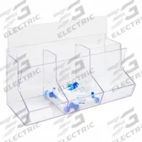 Lab Bulk Bin: 8 1/2 in Overall Wd, 9 in Overall Ht, 19 in Overall Lg, PETG, Clear, Misc Lab Supplies (MPN BLKBNLDTRI6-W). Key specifications — Material: PETG; Mounting Location: Benchtop; Color: Clear; Product Type: Bulk Bin; Total Holding Capacity: Misc Lab Supplies; Brand: POLTEX.