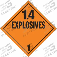 STRANCO INC DOT Container Placard: 1.4 Explosives, 10 3/4 in x 10 3/4 in, 10 3/4 in Label Ht, 10 PK (MPN DOTP-0100-V10). Key specifications — Brand: STRANCO INC; Message: 1.4 Explosives.