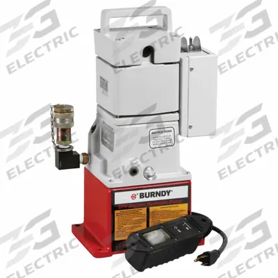 BURNDY Hydraulic Pump: 10,000 psi Max. Op Pressure, 18 cu in/min Displacement @ 10,000 psi - Corded Lightweight Electric Hydraulic Pump Units