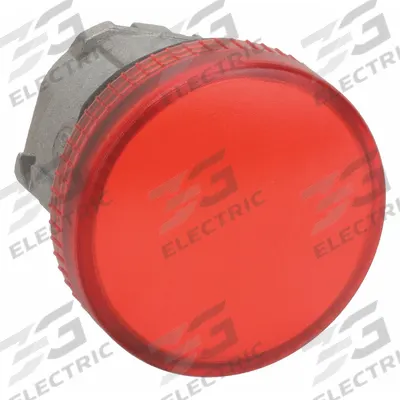 SCHNEIDER Pilot Light Head: 22 mm Panel Mounting Hole Dia, Red, Smooth - Pilot-Light Heads