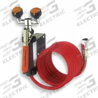 GUARDIAN EQUIPMENT Dual Head Drench Hose: Std, Eyes Coverage, Nylon Hose, 12 ft Hose Lg, NPT, Female (MPN G5046). Key specifications — Activation: Squeeze Handle; Hose Material: Nylon; Brand: GUARDIAN EQUIPMENT.