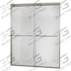FOREMOST Shower Door: 56 in Min. Door Wd, 60 in Max. Door Wd, 72 in Overall Ht, Rain Tempered Glass (MPN CVSS6072-RN-BN). Key specifications — Brand: FOREMOST; Door Frame Finish: Brushed Nickel.