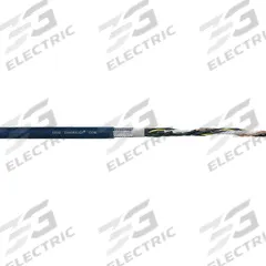 CHAINFLEX Control Cable: 12 AWG, 4 Conductors, Order by the Foot, TPR Jacket, 300 V (MPN CF10-40-04-1). Key specifications — Conductor Material: Copper; Conductor Configuration: Single; Minimum Bend Radius Factor - Fixed: 3 x OD; Minimum Bend Radius Factor - Flexible: 4 x OD; Includes Ground: Yes; Minimum Bend Radius Factor - E-Chain: 5 x OD; Resistance Properties: Coolant Resistant; Standards: CE.