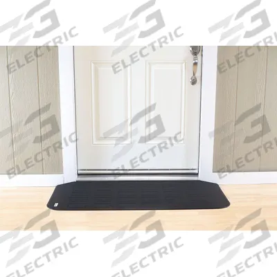 EZ EDGE Door Ramp: 46 in Lg, ADA Compliant, Black - Rubber Ramps