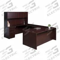 BOSS OFFICE PRODUCTS Office Furniture Kit with Fixed-Height Desk: Mahogany, 108 in Overall Wd (MPN GROUPA5-M). Key specifications — Color: Mahogany; Material: Melamine; Product Material: Laminate Particle Board.
