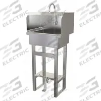 SANI-LAV Hand Sink: 43 1/2 in Overall Ht, 17 in Bowl Lg, 7 in Bowl Dp, 2 gpm Flow Rate, 16 ga (MPN 7271). Key specifications — Includes Side Splash: Side Splash Included; Brand: SANI-LAV.