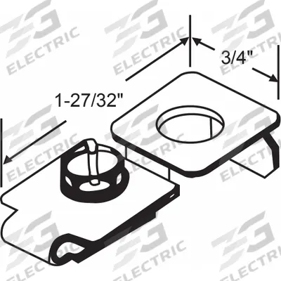 Grainger Closet Door Pivot Bracket: 3/4 in Wd, 19/32 in Ht, 150 lb Max Wt - Hanging Door Pivots