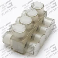BURNDY Multitap Connector: 4 Port, Double-Sided Entry, 10 AWG – 250 kcmil Wire Size, Clear (MPN BIBD2504). Key specifications — Body Material: Aluminum; Brand: BURNDY.