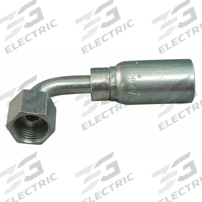 KURT Hydraulic Crimp Fitting: Carbon Steel, 90° Elbow, -20 For Hose Dash Size - Kurt Crimp Hydraulic Hose Fittings with ORS Connection
