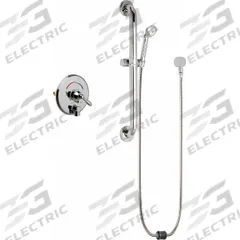CHICAGO FAUCETS Shower Faucet: SH-TP, 2.5 gpm Handheld Showerhead Flow Rate, Plastic, 1 Handles (MPN SH-TP4-00-023). Key specifications — Showerhead Material: Plastic; Series: SH-TP.