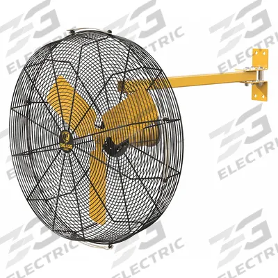 BIG ASS FANS Mounted Fan: 30 in Blade Dia, 120V AC, 1/3 hp Motor HP, Post Mount - Standard Industrial Wall-Mount Fans