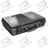 PELICAN Protective Case: 11 3/8 in x 17 3/4 in x 4 1/8 in Inside, No Foam, Black, Stationary (MPN 1490NF). Key specifications — Closure Type: Double Safety Locking with Keys; Material: Plastic; Brand: PELICAN; Includes Foam Insert: Foam Insert Not Included.