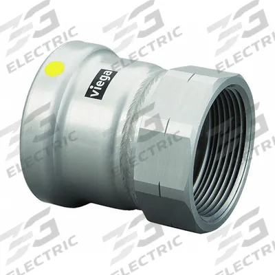 VIEGA MEGAPRESS Crimp Adapter Fitting: 3 in Pipe x 3 in Pipe Size, Press-fit x FNPT - Gas Steel Press Pipe Fittings