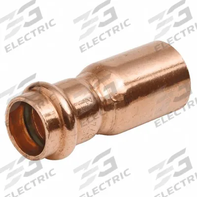 NIBCO Press Reducer Fitting: Straight, 4 in CTS x 2 in CTS size, Press-fit x FTG - Plumbing Copper & Bronze Press Tube Fittings