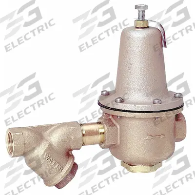 Watts Water Pressure Regulator: FNPT x FNPT, 1 in Pipe Size, Brass, 25 psi to 75 psi - Standard Capacity Water Pressure Regulators