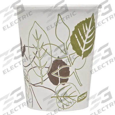 DIXIE Disposable Hot Cup: 10 oz Capacity, White, Paper, Unwrapped, Pathways - Paper Hot Cups