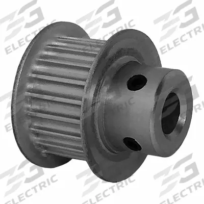 Dayton Timing Pulley: Curvilinear, Fixed, For 9 mm Belt Wd, 19 Teeth, 3 mm Pitch - HTD Section Fixed-Bore Timing Pulleys with Hub