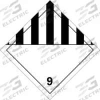 BRADY DOT Container Placard: 9, 10 3/4 in x 10 3/4 in, 10 3/4 in Label Ht, 10 3/4 in Label Wd (MPN 63434). Key specifications — Brand: BRADY; Message: 9.