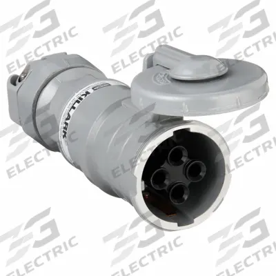 HUBBELL Pin and Sleeve Connector: Gray, 250V DC/600V AC, Three Phase, 60 A, 4 Pole - Hazardous Location Connectors