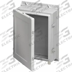 HOFFMAN Enclosure: Fiberglass, 24 in x 24 in x 12 in, NEMA 12/13/3/3R/4/4X, Solid Cover, Hinged (MPN A24H2412GQRLP). Key specifications — Brand: HOFFMAN; Closure Method: Quick Release Latch; Enclosure Material: Fiberglass; Knockouts: Not Included.