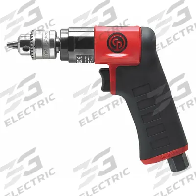 CHICAGO PNEUMATIC Air-Powered Drill: 1/4 in Chuck, Light Duty, 3,300 RPM, 0.3 hp - Pistol-Grip Air-Powered Drills
