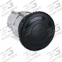 SCHNEIDER Mushroom Head Push Button: Black, 22 mm Mounting Size, Metallic, Maintained (MPN ZB4BS52). Key specifications — Brand: SCHNEIDER; Action: Maintained; Legend: Emergency Stop; Series: XB4; Push Button Material Type: Metallic.