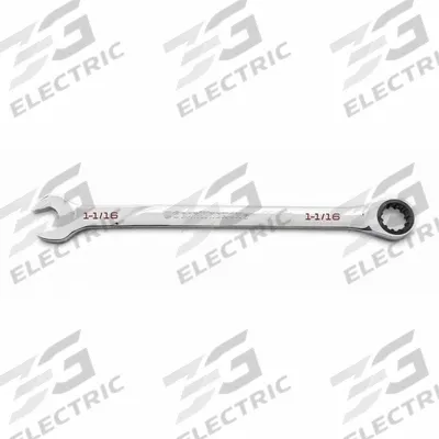 GEARWRENCH Combination Ratcheting Wrench: Alloy Steel, Full Polish Chrome, 1 1/16 in Head Size - SAE Spline Ratcheting Combination Wrenches