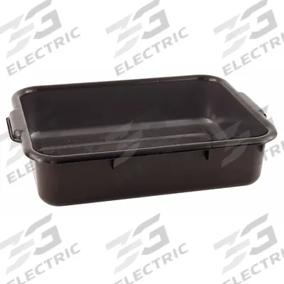 CRESTWARE Bus Tub: Black, 5 in Overall Ht, 15 1/2 in Overall Wd, 22 1/2 in Overall Lg - Bus Tubs