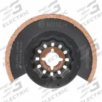 BOSCH Oscillating Scraper Blade: 2 1/2 in Blade Wd, 4 in Blade Lg, Carbide Grit, Starlock Connection (MPN OSL212CG). Key specifications — attr1097676: BOSCH; attr1097658: Carbide Grit; attr1097655: Rounded.