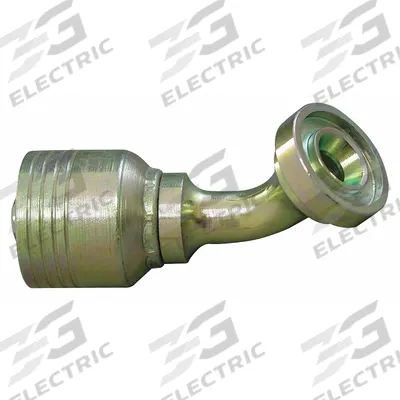 AEROQUIP Hydraulic Hose Fitting: Steel x Steel, 45° Elbow - Crimp Hydraulic Hose Fittings with Flange Connection