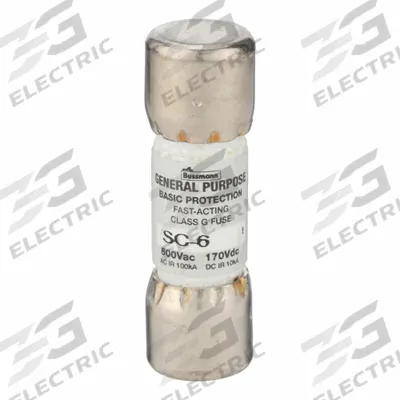 BUSSMANN Fuse: Class G, SC Series, Fast-Acting, 6 A, 600 V AC - Fast-Acting Cylindrical Fuses