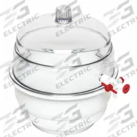 Vacuum Desiccator: Vacuum, Round, 0.2 cu ft Capacity, Polycarbonate, 9 1/8 in Overall Dia, Lid (MPN F42020-0000). Key specifications — Includes: Lid; Material: Polycarbonate; Brand: SP SCIENCEWARE; Desiccator Shape: Round.