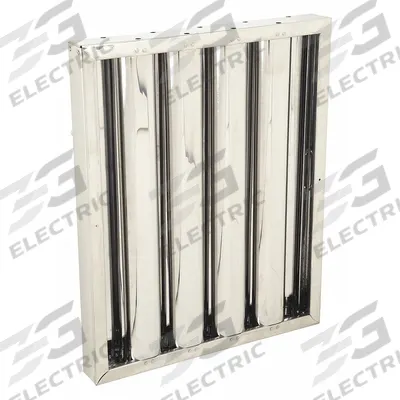 GRAINGER Grease Filter: 20 in x 16 in x 2 in, Stainless Steel - Grease Collection Baffle Air Filters