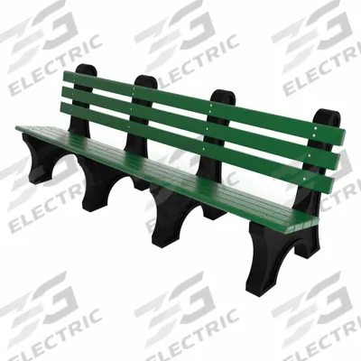 ULTRASITE Outdoor Bench: Comfort Park Avenue, 96 in Overall Lg, 33 1/2 in Overall Ht - Vandal Resistant Resinwood Benches